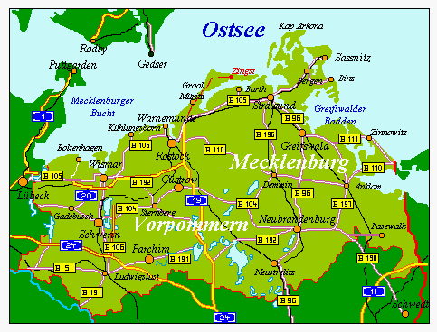 Karte Mecklenburg-Vorpommern